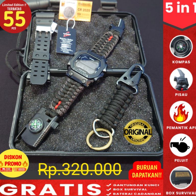 KODE X87B PROMO TERBATAS  Jam Tangan Paracord Custom G Shock GX 56 BB  Jam Paracord outdoor  Jam par