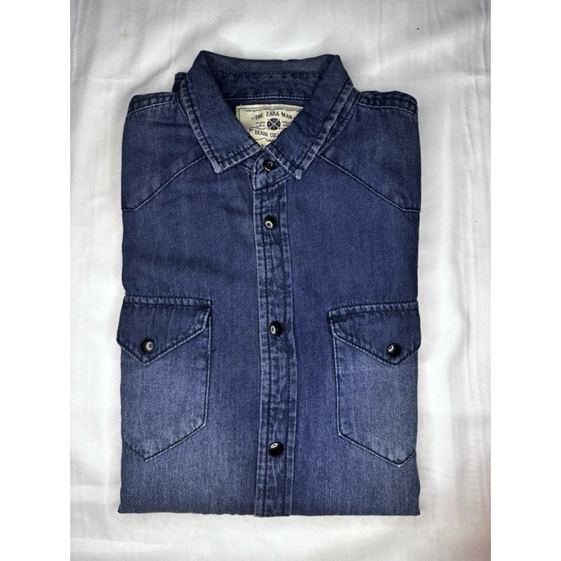 kemeja denim zara man's