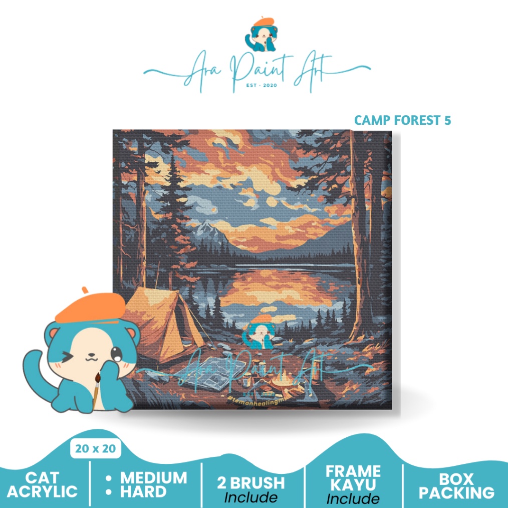 

KODE X99F CAMP FOREST SERIES Paint by numbers kit I Painting I Painting by number I Kado Wisuda I Kado unik I Kanvas Lukis
