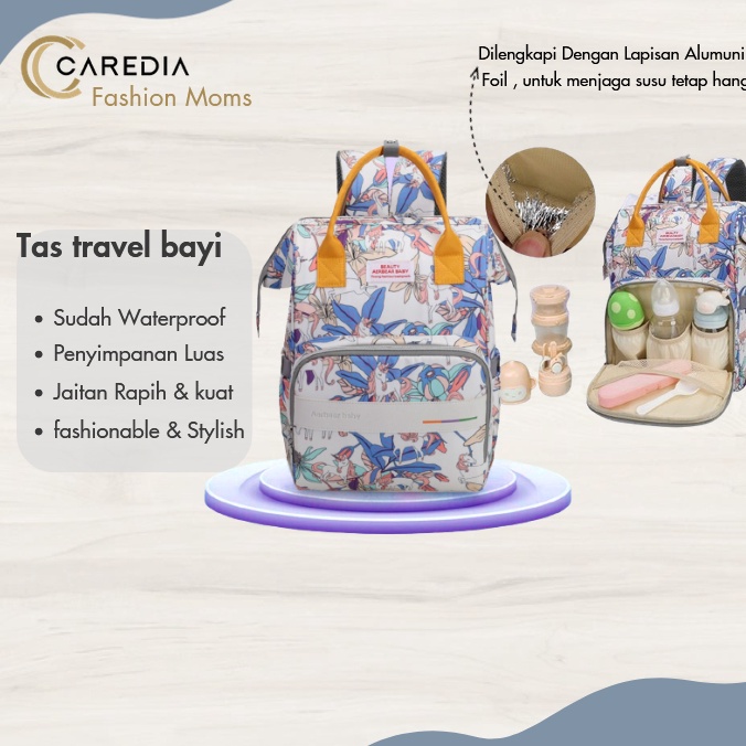 CAREDIA  Tas Bayi Multifungsi  Moms And Baby Travel Bag  Diaper Bag Ransel Backpack Anti Air  Tas Ba