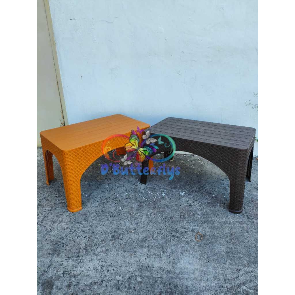 Meja Tamu/Meja Teras Plastik Rotan Panjang Olymplast