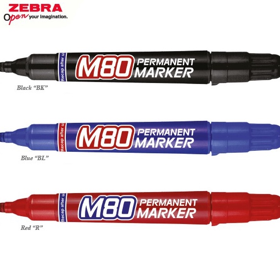 

KODE H34W Zebra Permanent Marker Spidol M8 Cepat Kering dan Anti Air isi 12 pcs