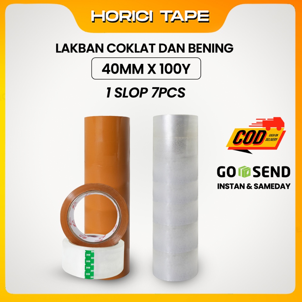 

KODE N36W HORICI 1 SLOP 7 PCS 4MM1Y TAPE MURAH SUPER CLEAR LAKBAN BENING DAN COKLAT