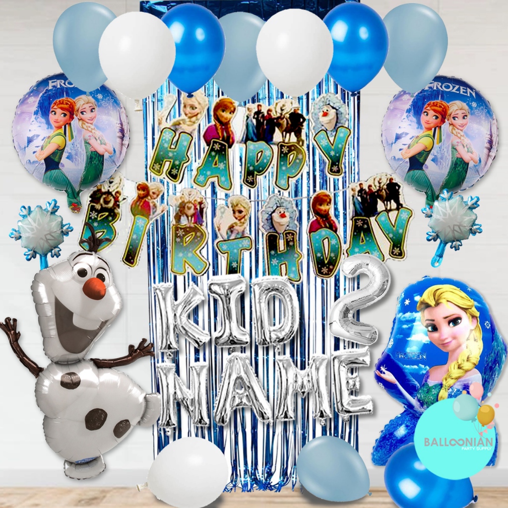 FROZEN SIMPLE DEKORASI SET/DEKORASI ULTAH ANAK CEWE/BALON FOIL FROZEN/BALLOON PRINCESS
