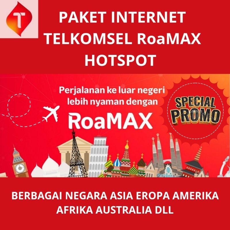 PAKET DATA ISI ULANG PROMO ROAMING TELKOMSEL HOTSPOT 30 HARI ASIA EROPA AMERIKA SERIKAT KANADA