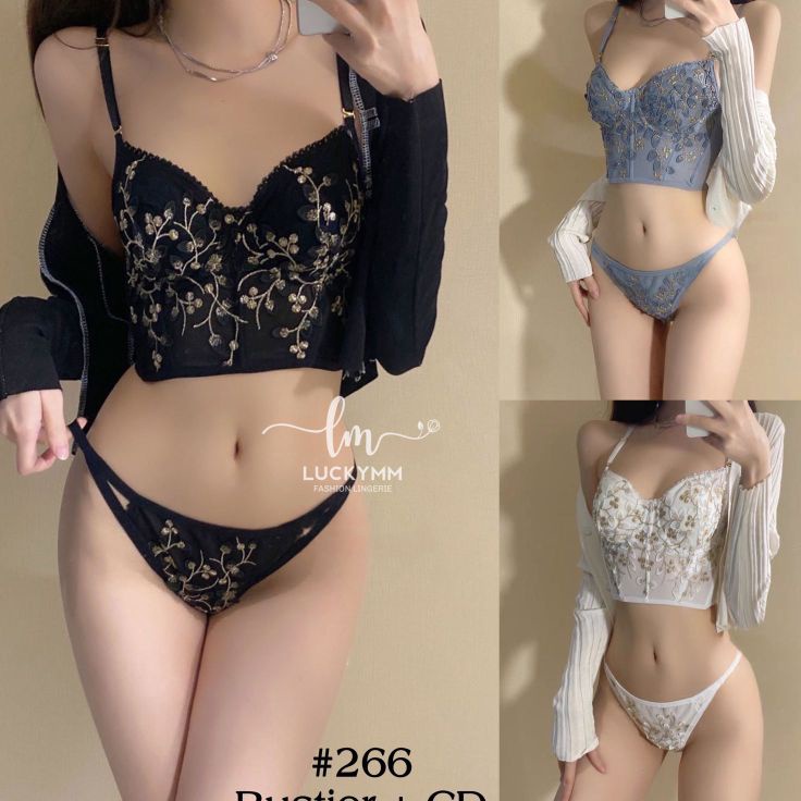 Sexy Lingerie Bustier Wanita  Lingerie y bustier set wanita 266