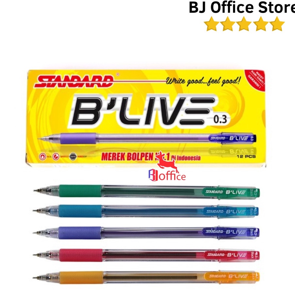 

KODE L7V Pulpen Standard BLive Gel 3 mm isi 12pcs Standard Pen Blive 3