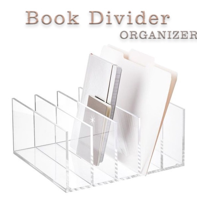 

Acrylic Book Divider Stand Penahan Pembatas Sekat Buku Akrilik