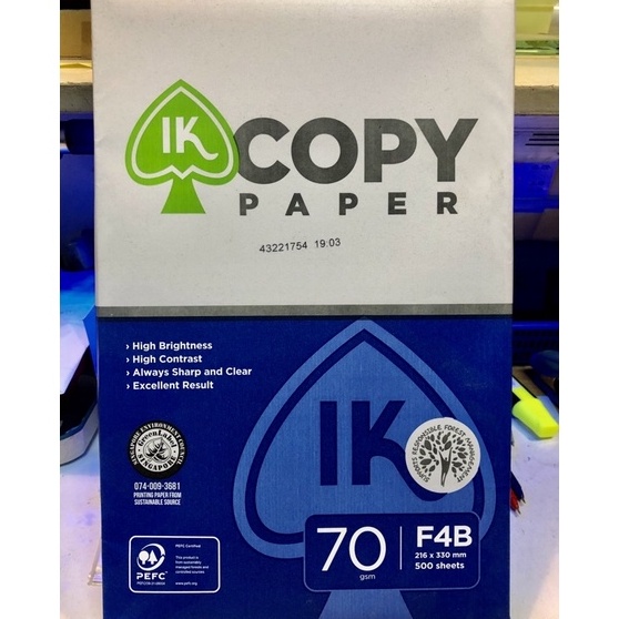 

Dijual Murah Hvs Putih F4 7 gr merk IK copy paper