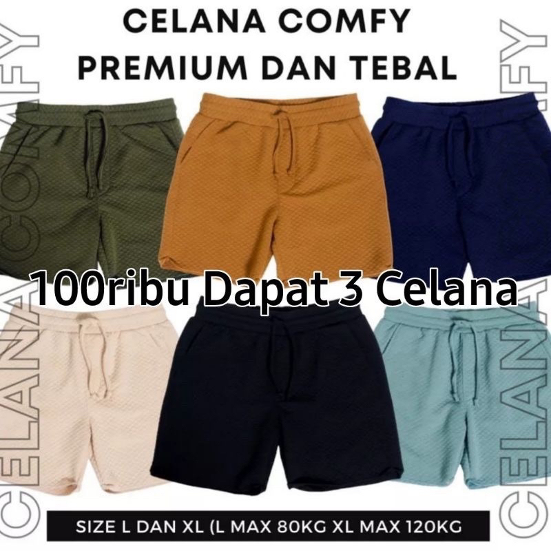 Promo 100 ribu dapat 3 Celana pendek pria Celana pendek boardshort boardshort  pria celana pendek di