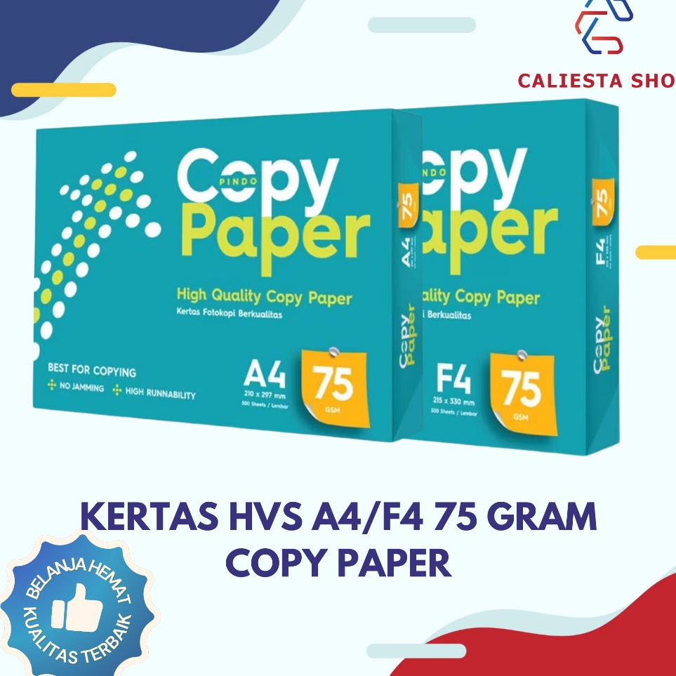 

Pasti Murah Kes HVS A4F4 75 Gram Copy Paper 1 Rim 5 Lembar