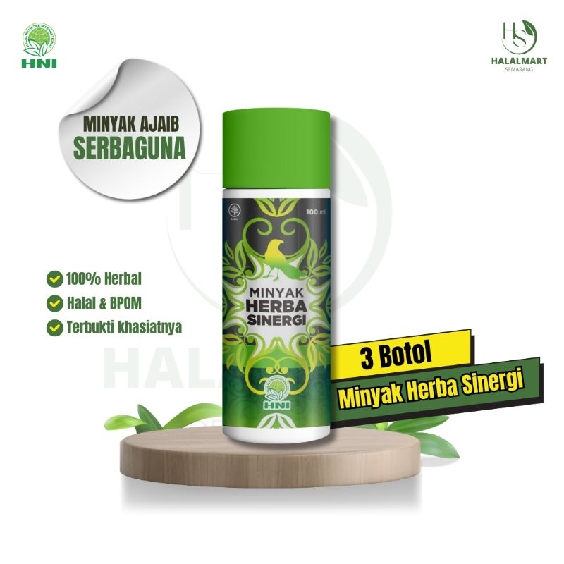 Paket 3 Botol MHS Minyak Herba Sinergi HNI HPAI | Butbut Serbaguna | Minyak Herbal Ajaib | Mengatasi