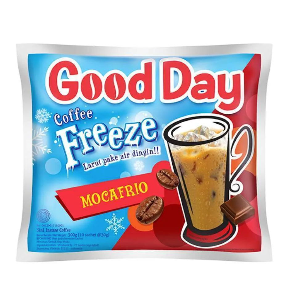 

Kopi Good Day isi 10's X 30gr - Freeze Mocafrio / Choc' Orange