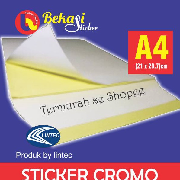 

Stiker cromo glossyanti air A4 1 pak 5 lembar