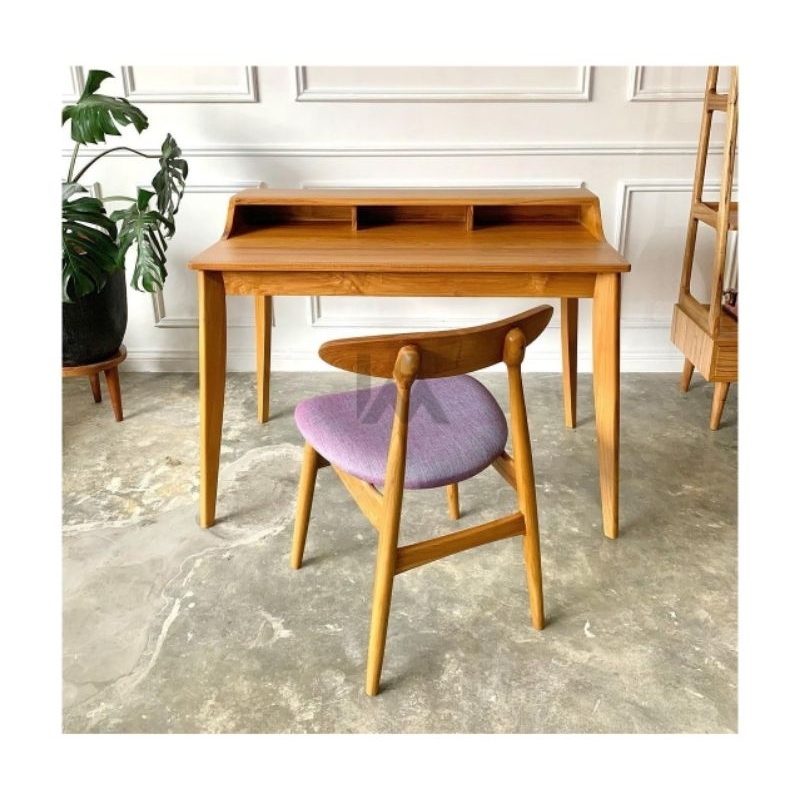 Meja Kerja / Belajar Kayu Jati Set