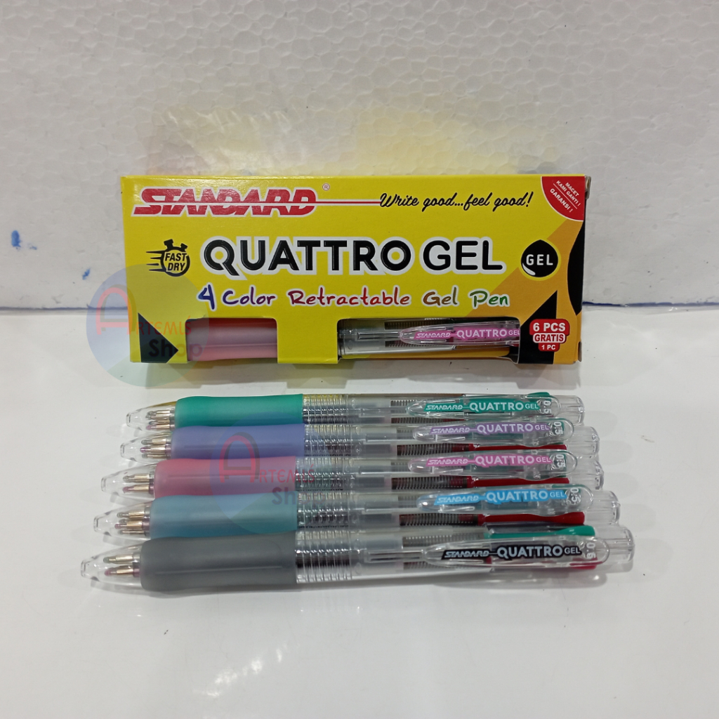 

Pulpen STANDARD Quattro Gel 0.5 mm - Pulpen 4 Warna STANDARD Satuan 1 pcs