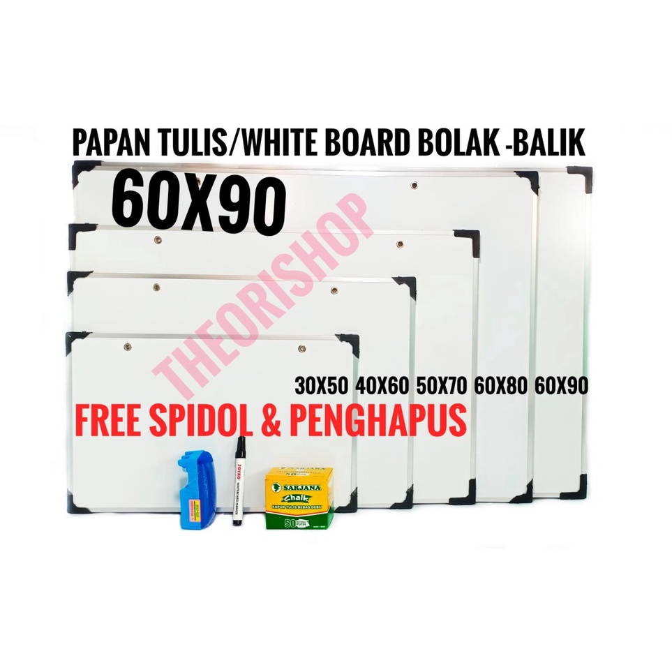 

Papan White BoardPapan Tulis 6 X 9 CMPapan Tulis Anak dua sisi spidol dan kapur