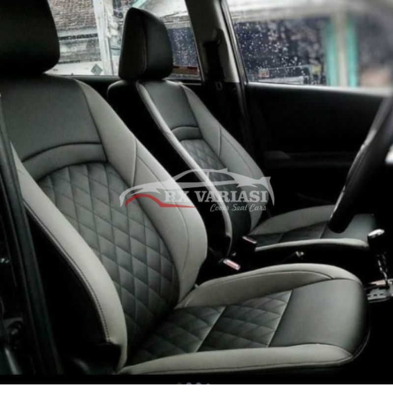 sarung jok mobil hrv fullset 2 baris bahan kulit sintetis onyx ferrari