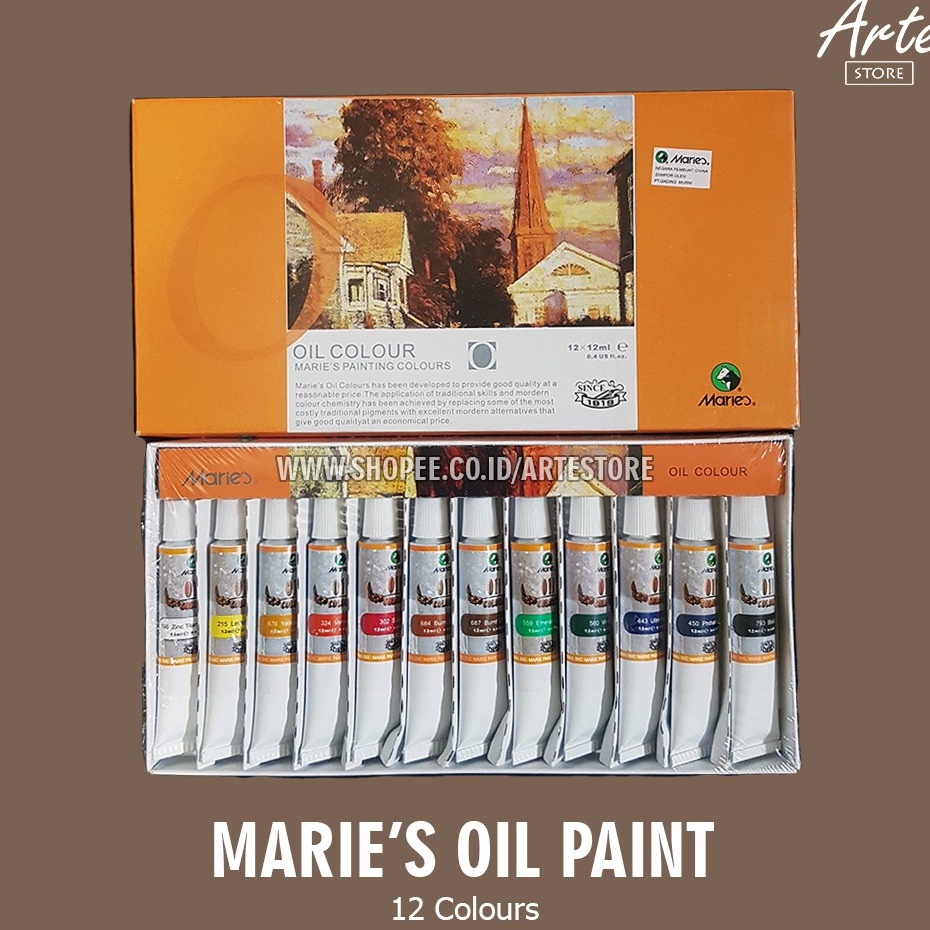 

Cat Minyak MARIES Oil Color 12 Warna