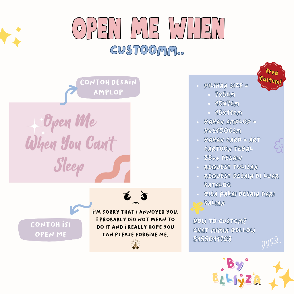 

Open Me When Custom Pastel Termurah Viral Untuk Pasangan Sahabat Saudara