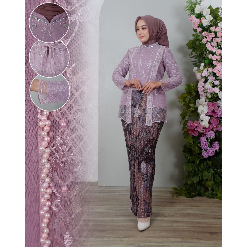 kebaya set rok remaja setelan kebaya pesta bahan tile premium
