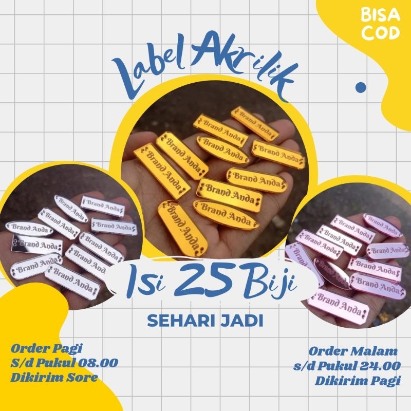 

Label Baju Custom Label Akrilik Acrylic Hijab Gamis Segala Pakaian Seserahan Isi 25