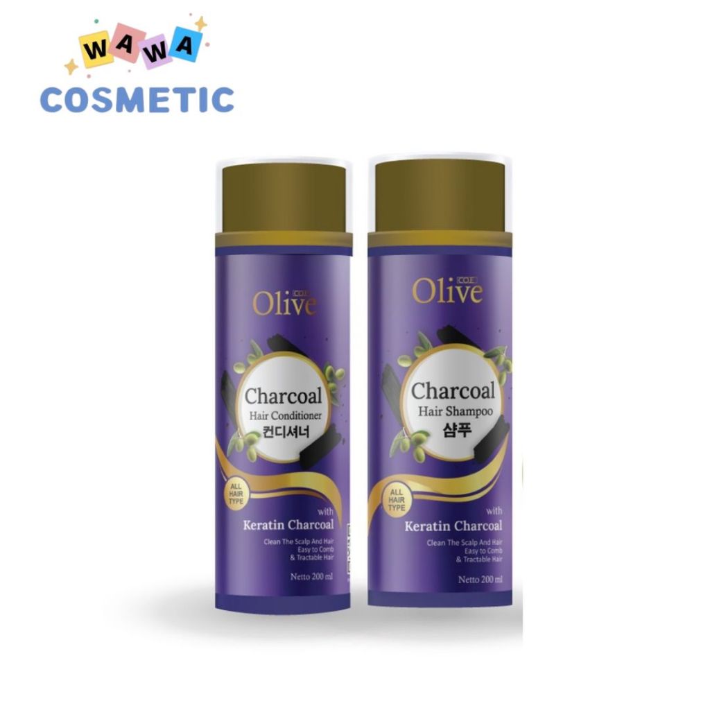 WAWA - SYB COE OLIVE CHARCOAL HAIR CONDITIONER & SHAMPOO 200 ML With Keratin Charcoal