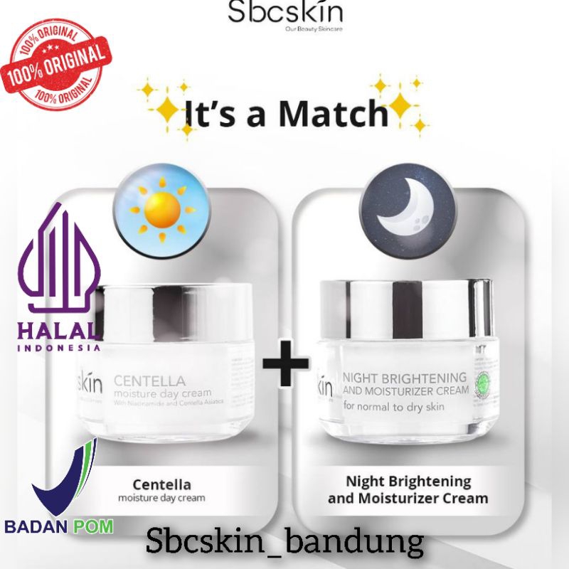 Sbcskin Bundling Night Brightening Moisturizer For Normal To Dry Skin + Centella Moisture Day Cream