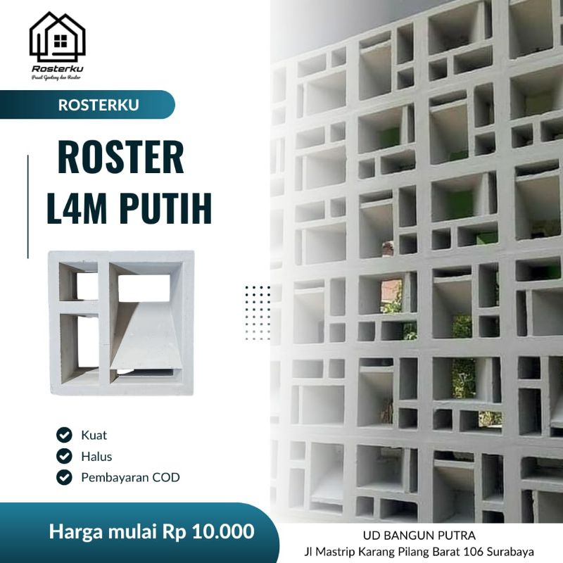 Roster beton Putih minimalis model L4M