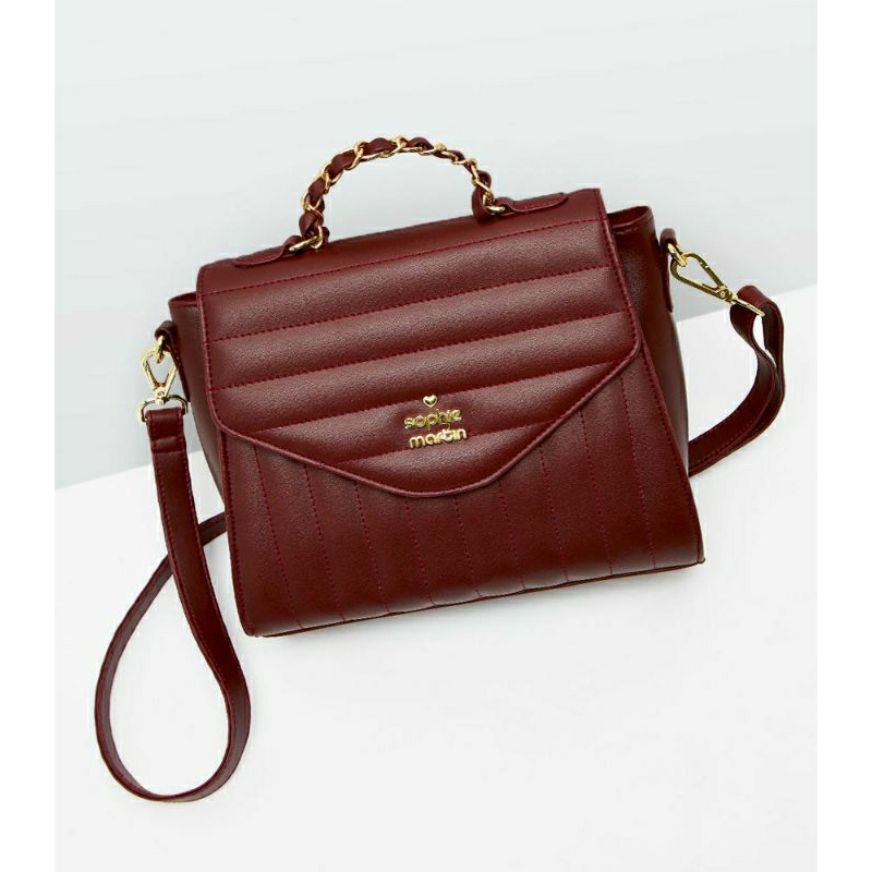 TAS VALLIE BOWLER MAROON BAG SOPHIE MARTIN PARIS