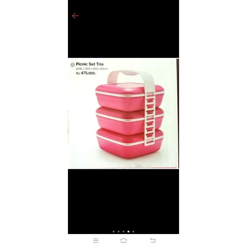 rantang PST pink besar Tupperware new