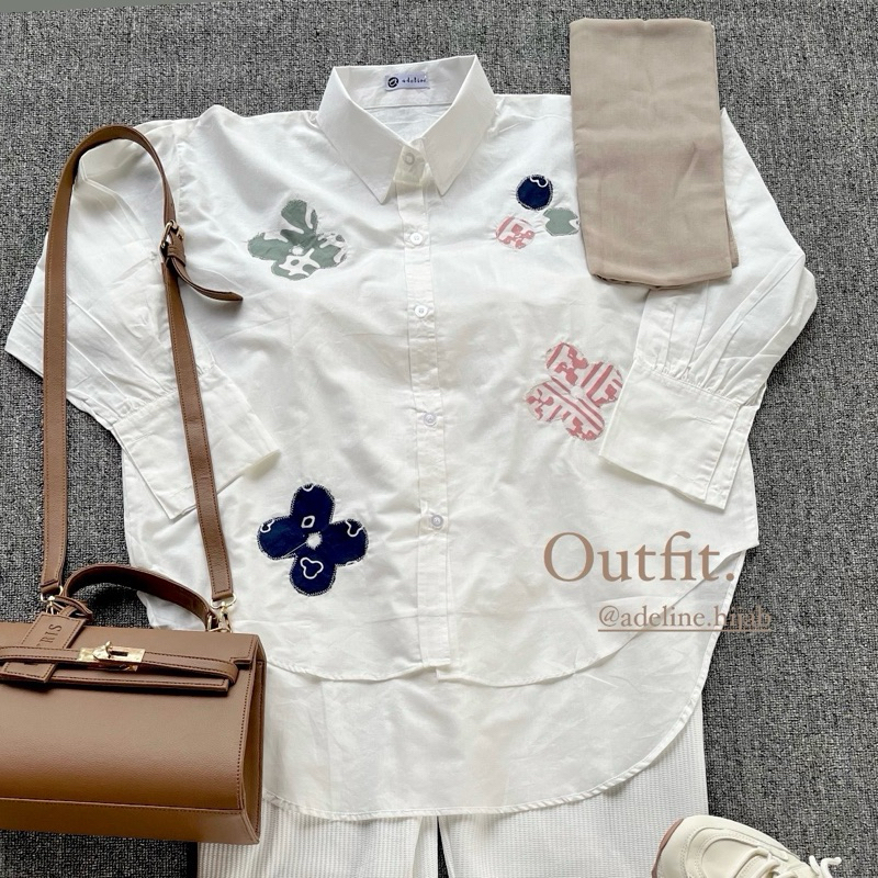 Blouse White Kombinasi Batik/Batik Blouse/Blouse White