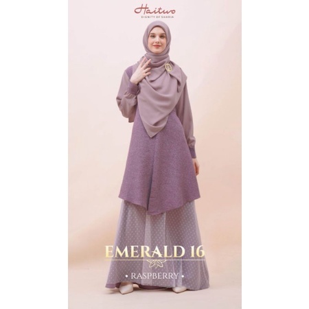 GAMIS HAITWO EMERALD 016#  RASPBERY ,CINAMON,SUNSHINE SET HIJAB