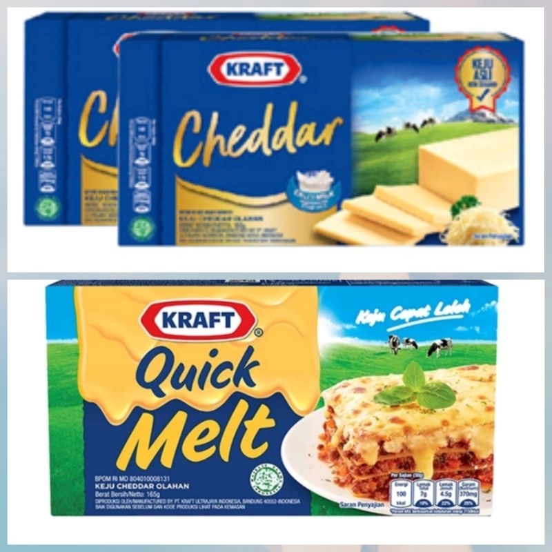 

Kraft Keju Cheddar Blok / Quick Melt Mozza Cheese 150g Keju asli dari susu New Zealand