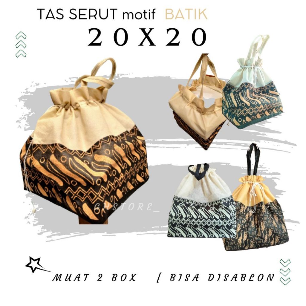 tas serut hajatan motif bambu 20x20