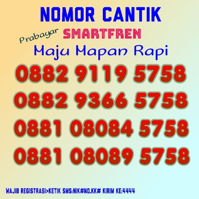 Perdana Smartfren Nomor Cantik Prabayar - Maju Mapan
