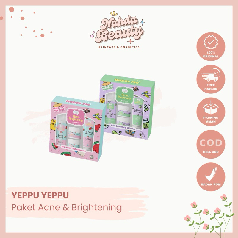 [READY] Paket Skincare Yeppu Yeppu By Kiyowo Travel Size BPOM Halal Paket Skincare Acne Treatment Da