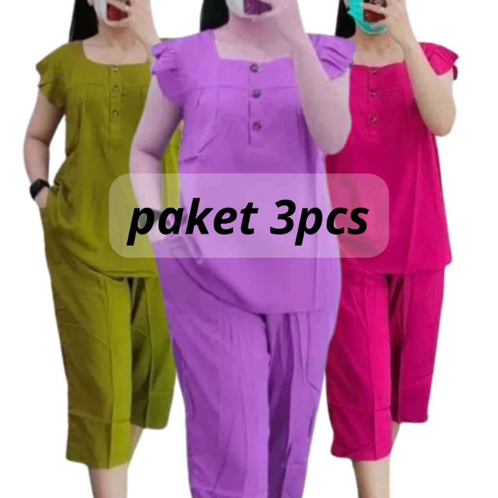 Promo. Setelan Bangkok 7/8 Rayon Premium Adem - Oneset Rayon Kancing