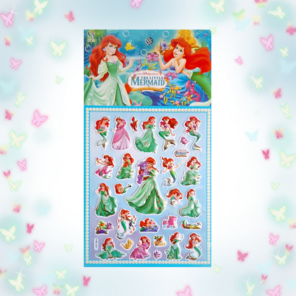 

Gambar Tempel Sticker Timbul Stiker Anak Karakter Disney Princess Mermaid Puteri Duyung Ariel