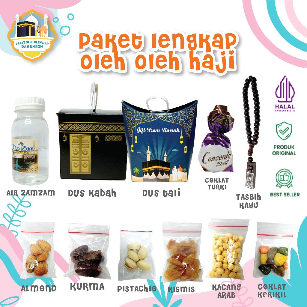 

Paket LENGKAP Ekonomis Oleh-Oleh Haji dan Umroh paket Hampers