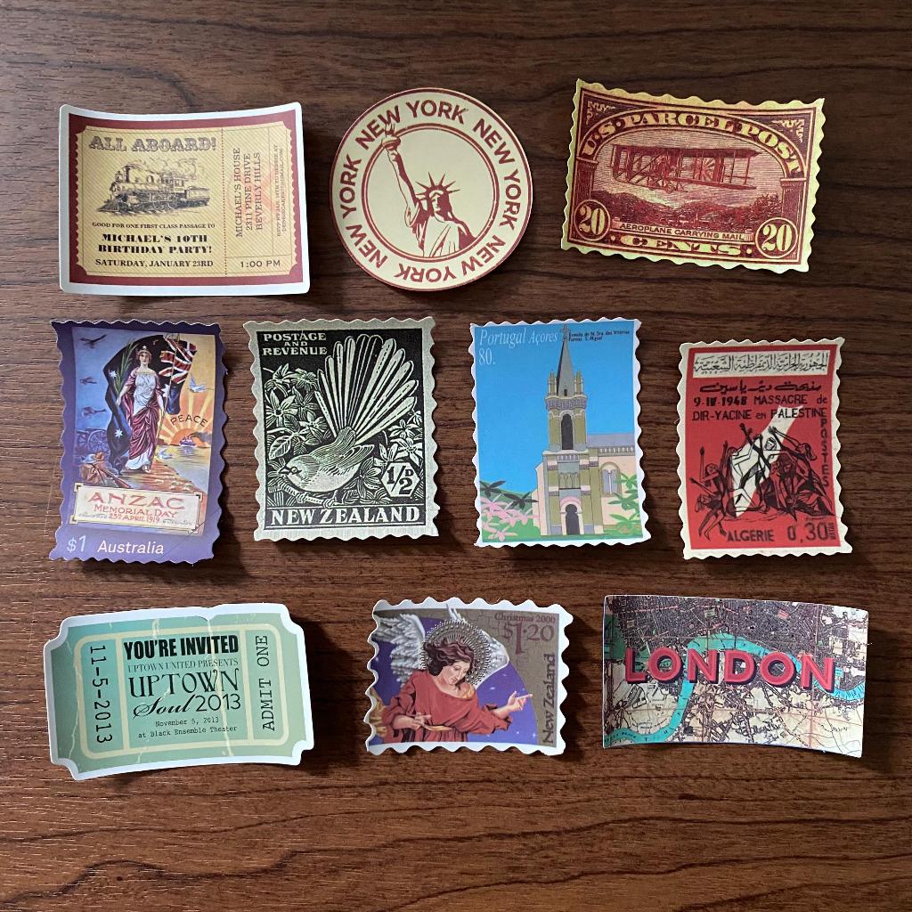 

Postage Stamp Vinyl Stickers / Stiker Vinyl Prangko
