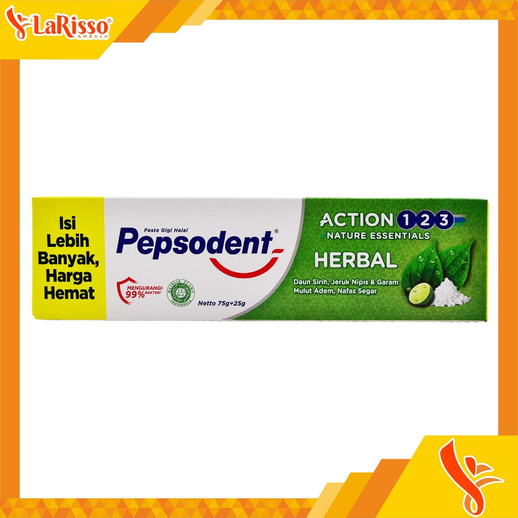 PEPSODENT PASTA GIGI 100GR(75GR+25GR) HERBAL