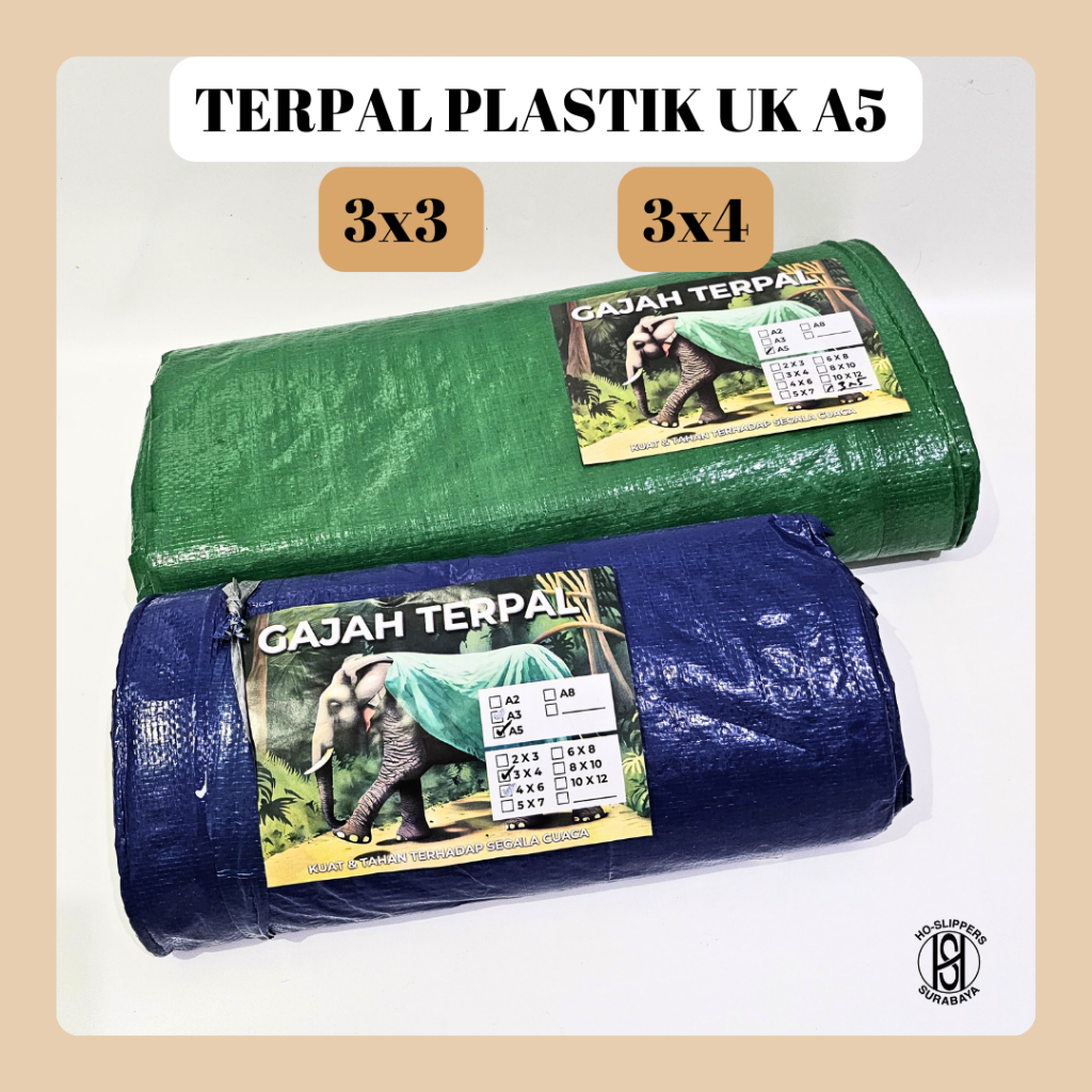 TERPAL PLASTIK A5 UK 3X3 3X4  / TERPAL PLASTIK / TERPAL A5