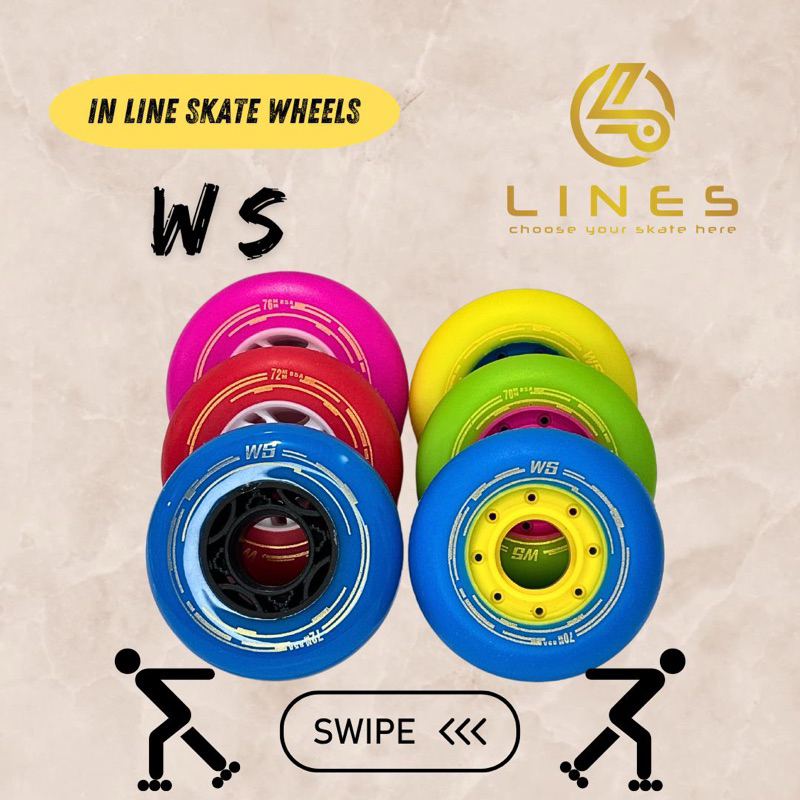 WHEEL RODA KARET STANDAR 85a WS 76mm INLINE FREESTYLE SKATE