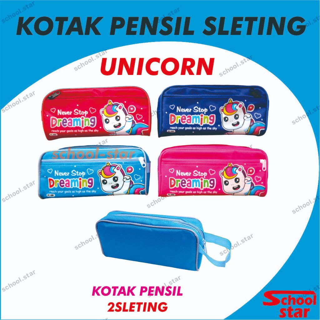 

KOTAK PENSIL SLETING UNICORN 680 / TEMPAT PENSIL SLETING GAMBAR FANCY ANAK-ANAK