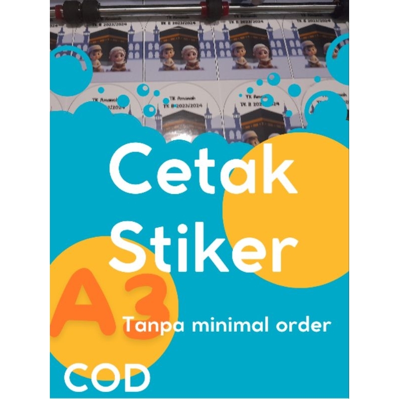 

Cetak Stiker A3 / Cetak Stiker Label Makanan / Label Minuman /cromo / vinyl / transparan