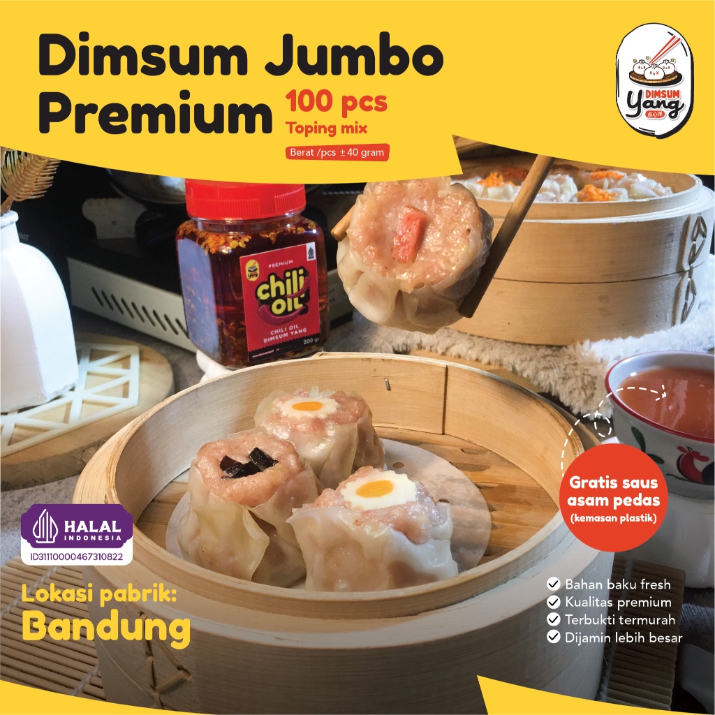 

Dimsum premium ayam Jumbo (100 pcs) harga pabrik-mix toping