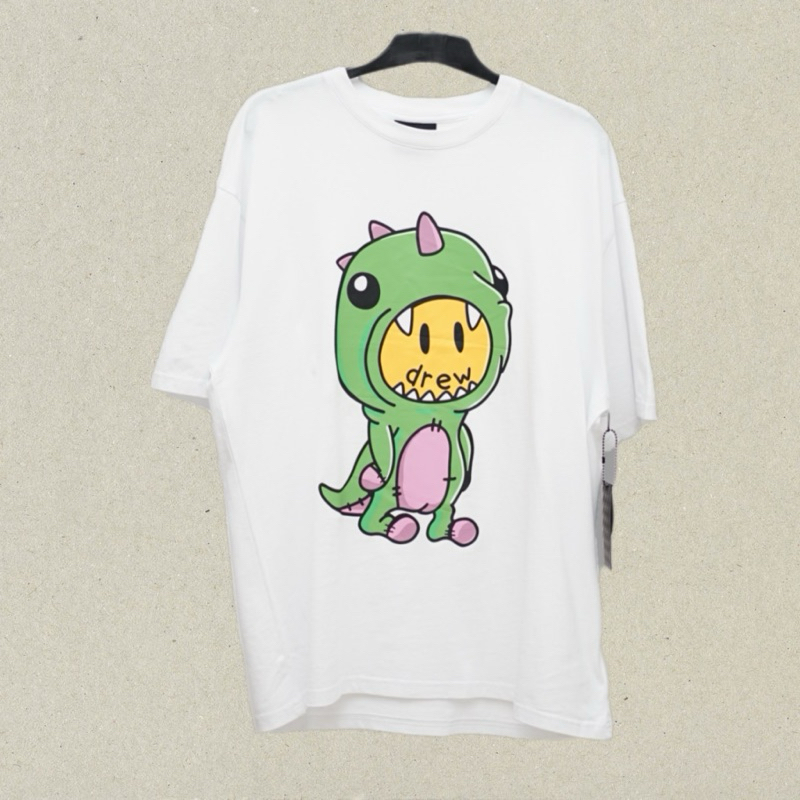 Drew House Dino Mascot Tee in White Kaos Pria dan Wanita Orginal Branded