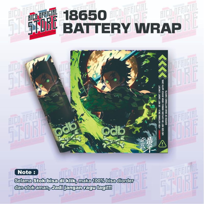 

FAMSTORE - Pelindung Baterai - Stikerskin Wrap Baterai 18650 Motif Kimetsu Full Motif Desain Dan Anti Gores