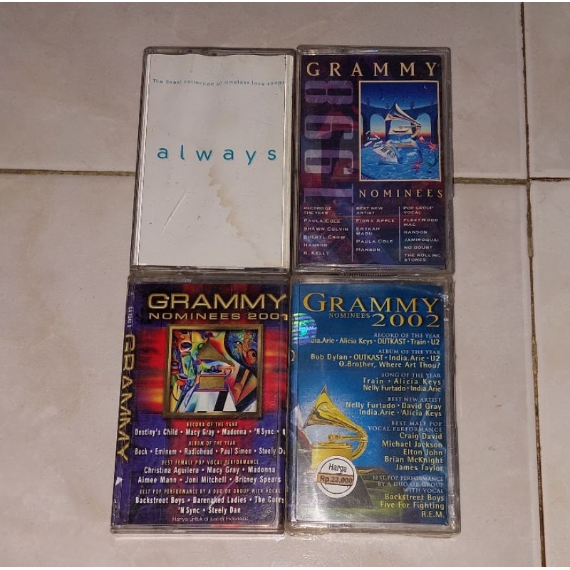 kaset kompilasi barat ALWAYS / GRAMMY NOMINEES 1998 / GRAMMY NOMINEES 2001 / GRAMMY NOMINEES 2002